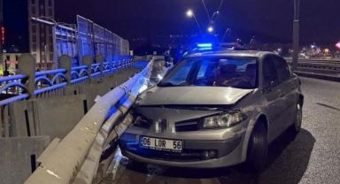 Alkollü sürücü bariyerlere girdi: 25 bin TL ceza yazıldı