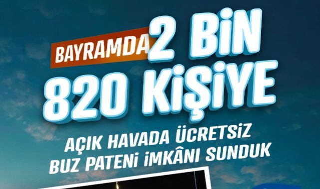 Büyükşehir'in açık hava buz pateni pisti bayramda 2 bin 820 kişiye hizmet verdi