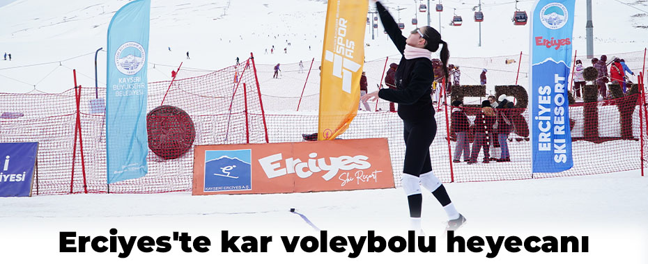 Erciyes'te kar voleybolu heyecanı