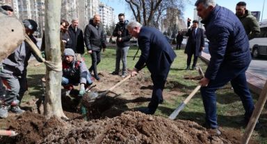 Melikgazi’de ilkbahar ağaç dikimiyle başladı