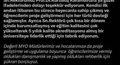 AK Partili Cıngı’dan KAYÜ yönetimi ve öğrencilerine Start-Up teşekkürü