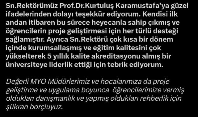 AK Partili Cıngı’dan KAYÜ yönetimi ve öğrencilerine Start-Up teşekkürü