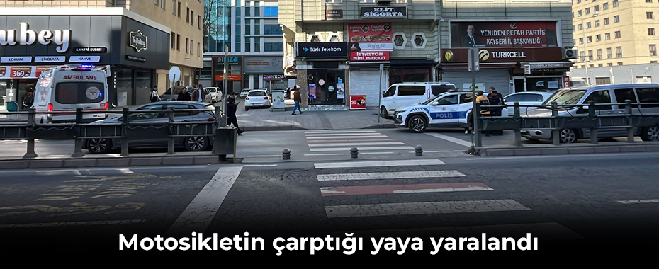 Motosikletin çarptığı yaya yaralandı